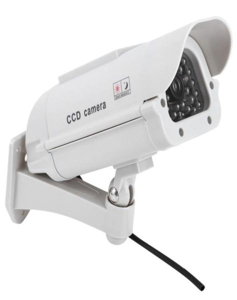 

solar energy realistic dummy surveillance security cctv sticker camera blinking red led light with fake video cable3611634