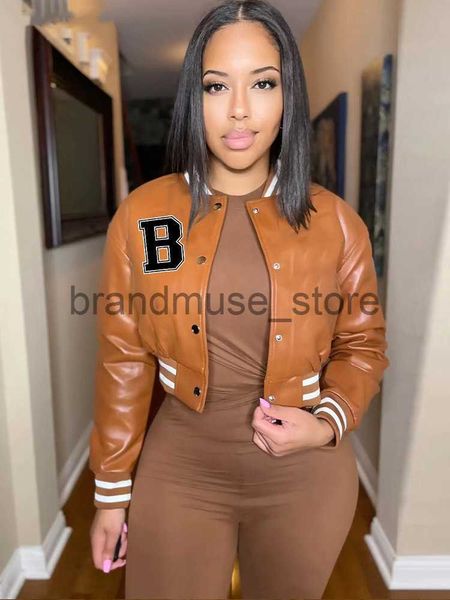 women's jackets women letter b single breasted pu faux leather short coat lady full sleeve jackets female o-neck button down slim fit s, Black;brown
women's jackets women letter b single breasted pu faux leather short coat lady full sleeve jackets female o-neck button down slim fit s, Black;brown