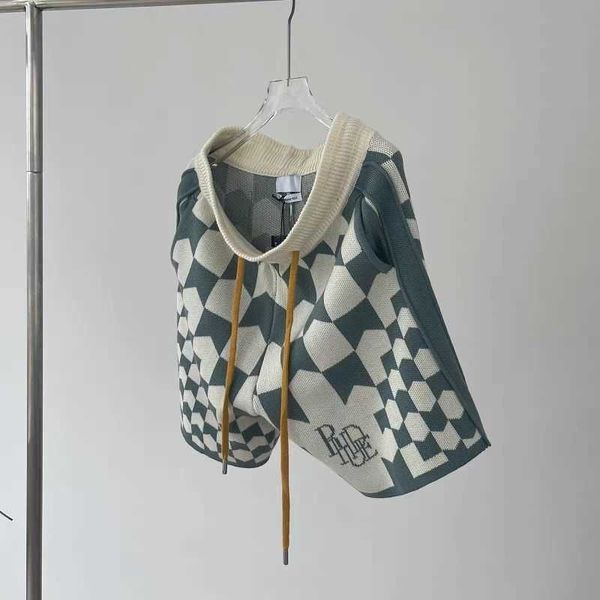 rhude checkerboard knitted shorts american high street fashion brand popular white men's loose drawstring 5/4 shorts, White;black
rhude checkerboard knitted shorts american high street fashion brand popular white men's loose drawstring 5/4 shorts, White;black