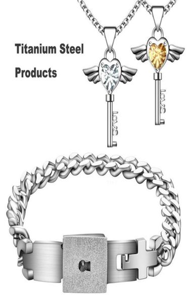 titanium lovers jewelry set concentric lock bracelet love key rhinestones pendants necklace wedding engagement couples valentine7009319, Silver
titanium lovers jewelry set concentric lock bracelet love key rhinestones pendants necklace wedding engagement couples valentine7009319, Silver