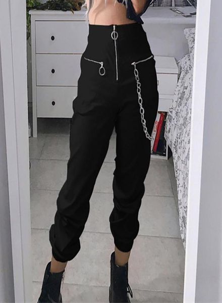gothic harajuku zipper streetwear women casual harem pants with chain solid black pant cool fashion hip hop long trousers capris t7985621, Black;white
gothic harajuku zipper streetwear women casual harem pants with chain solid black pant cool fashion hip hop long trousers capris t7985621, Black;white