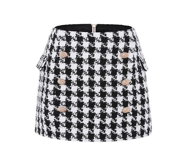 new fashion 2020 designer skirt women's metal lion buttons embellished houndstooth tweed mini skirt6682177, Black;gray
new fashion 2020 designer skirt women's metal lion buttons embellished houndstooth tweed mini skirt6682177, Black;gray