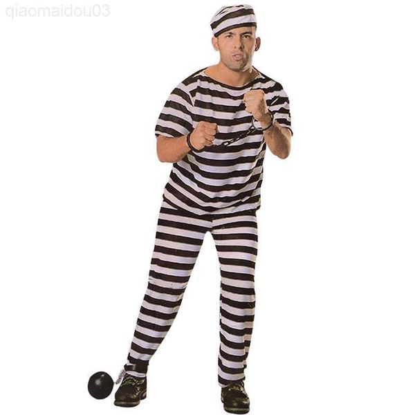 theme costume men prisoner halloween come bloody prisoner clothes prison uniform black and white stripes prison school party fancy come l230, Black;red
theme costume men prisoner halloween come bloody prisoner clothes prison uniform black and white stripes prison school party fancy come l230, Black;red