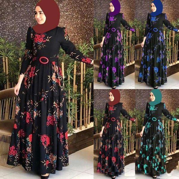 spring and summer womens clothing round neck long sleeved retro muslim dress, Black;gray
spring and summer womens clothing round neck long sleeved retro muslim dress, Black;gray