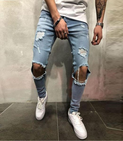 mens cool designer brand blue jeans skinny ripped destroyed stretch slim fit hop hop pants with holes for men9414407
mens cool designer brand blue jeans skinny ripped destroyed stretch slim fit hop hop pants with holes for men9414407