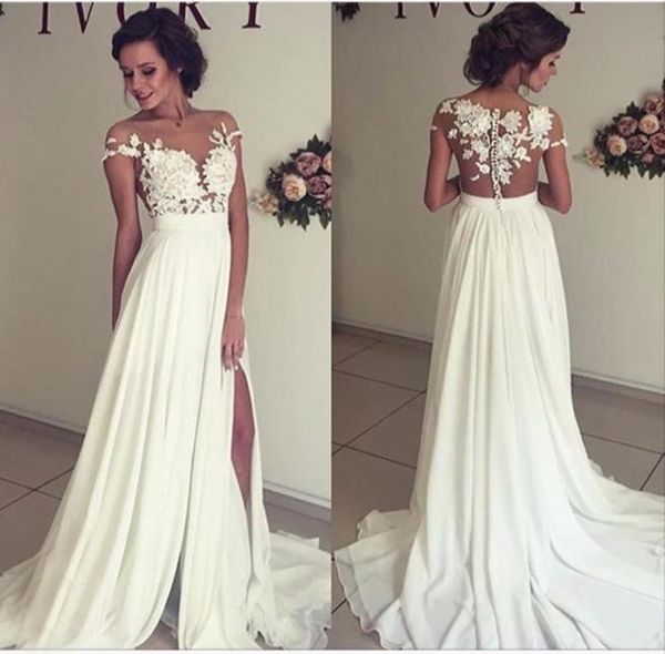 formal white or ivory lace a line wedding dresses split sheer back long bridal gown special occasion bridesmaid party dress 17wed38424450
formal white or ivory lace a line wedding dresses split sheer back long bridal gown special occasion bridesmaid party dress 17wed38424450