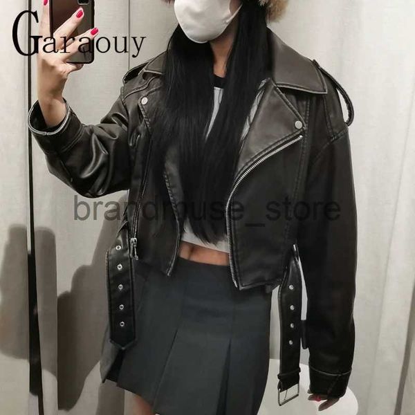 women's jackets new spring woman faux leather jacket chic vintage short lapel zipper belt biker coats fashion streetwear mujer j230806, Black;brown
women's jackets new spring woman faux leather jacket chic vintage short lapel zipper belt biker coats fashion streetwear mujer j230806, Black;brown