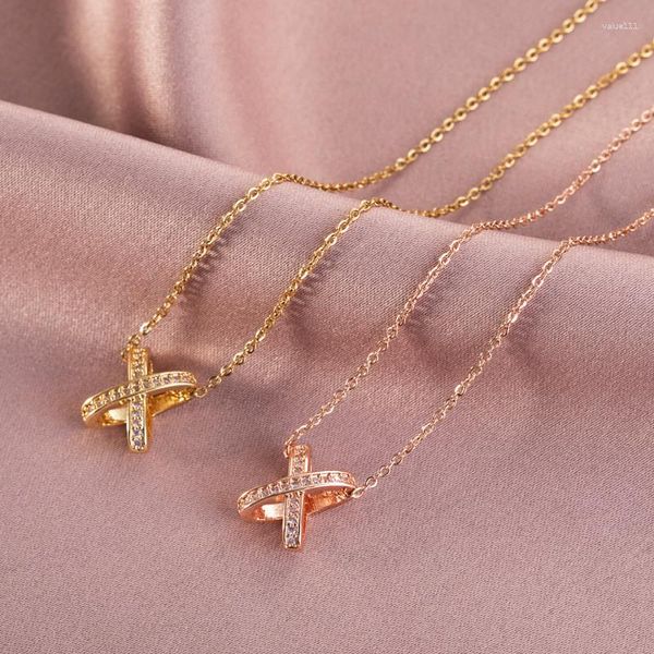 fashion designer chaumet pendant necklaces design x shaped crystal necklace for women girls geometric copper charms stainless steel chain ch, Silver
fashion designer chaumet pendant necklaces design x shaped crystal necklace for women girls geometric copper charms stainless steel chain ch, Silver