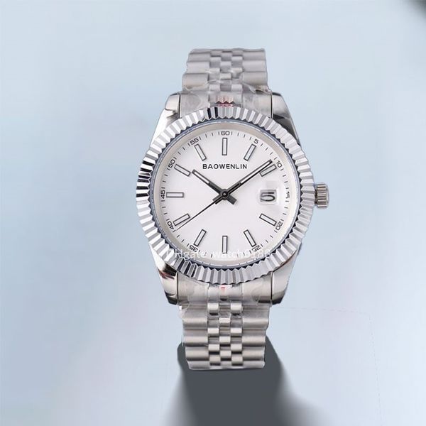 men and women's fully automatic mechanical watch stainless steel case glow pointer 31mm36mm41mm waterproof magnifier calendar display m, Slivery;brown
men and women's fully automatic mechanical watch stainless steel case glow pointer 31mm36mm41mm waterproof magnifier calendar display m, Slivery;brown