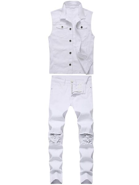 men039s white twopiece suit fashion tracksuits slim frayed lapel denim vest skinny ripped pants spring sumer autumn mens jea6051009, Gray
men039s white twopiece suit fashion tracksuits slim frayed lapel denim vest skinny ripped pants spring sumer autumn mens jea6051009, Gray