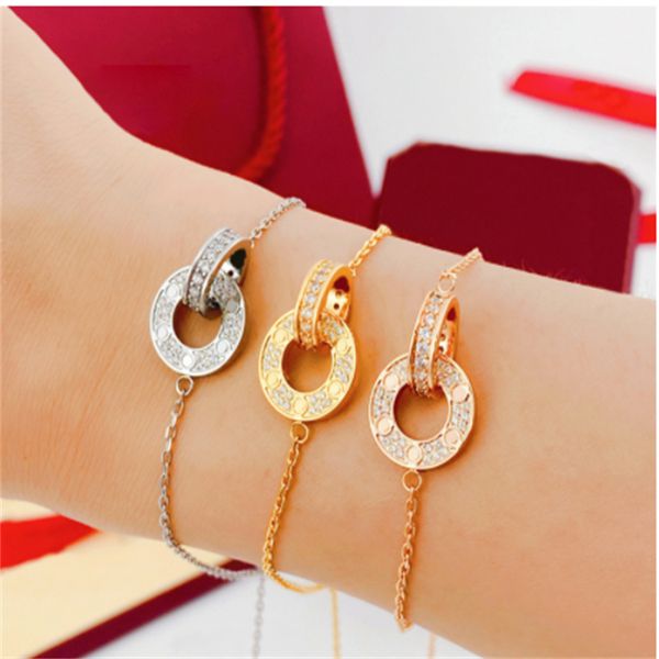 big cake full diamond double ring bracelet interlocking champagne gold light luxury couple full star diamond hand decoration, Golden;silver
big cake full diamond double ring bracelet interlocking champagne gold light luxury couple full star diamond hand decoration, Golden;silver