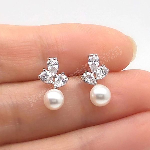 dainty simulated pearl earrings for women with shiny cubic zirconia delicate female earrings elegant daily wear jewelry, Golden;silver
dainty simulated pearl earrings for women with shiny cubic zirconia delicate female earrings elegant daily wear jewelry, Golden;silver