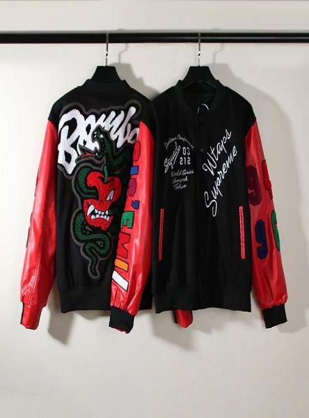 mens jackets embriodery oversize hip hop basebalstreetwear stitched bomber sports loose varsity wear leather sleeve monster print black red2, Black;brown
mens jackets embriodery oversize hip hop basebalstreetwear stitched bomber sports loose varsity wear leather sleeve monster print black red2, Black;brown
