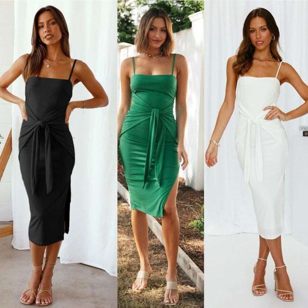 spring and summer womens clothing style pure color suspenders slits fashionable casual tight dress for women, Black;gray
spring and summer womens clothing style pure color suspenders slits fashionable casual tight dress for women, Black;gray