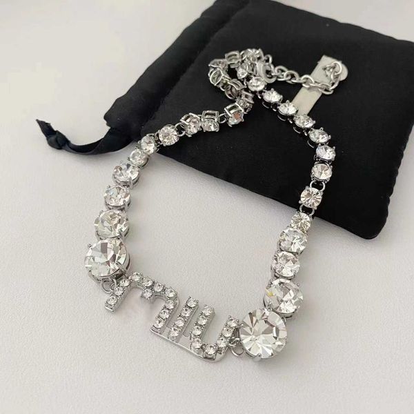 new miao family light luxury letter crystal with high grade full diamond everyday versatile necklace, Silver
new miao family light luxury letter crystal with high grade full diamond everyday versatile necklace, Silver