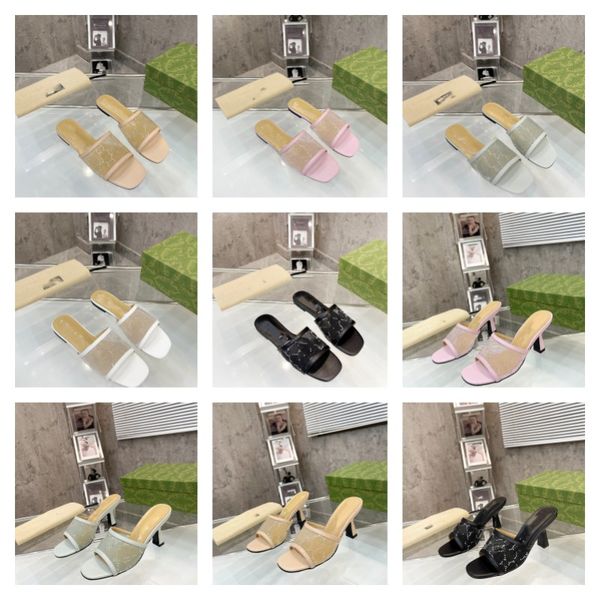 women crystals sparkling mesh slippers interlocking g sandals logo slides slip on flat high heels mules italy fashion lady party wedding pum, Black
women crystals sparkling mesh slippers interlocking g sandals logo slides slip on flat high heels mules italy fashion lady party wedding pum, Black