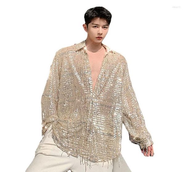 men039s casual shirts men see through long sleeve tassel sequins shirt male retro fashion streetwear loose dress stage show clo5933922, White;black
men039s casual shirts men see through long sleeve tassel sequins shirt male retro fashion streetwear loose dress stage show clo5933922, White;black