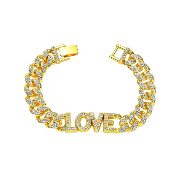 hip-hop rapper diamond cuban chain bracelet cool rhinestones full diamonds love shiny hand jewelry nightclub show wholesale jewelry 8inch le, Black
hip-hop rapper diamond cuban chain bracelet cool rhinestones full diamonds love shiny hand jewelry nightclub show wholesale jewelry 8inch le, Black