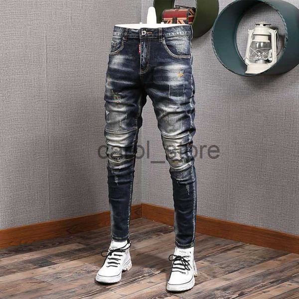 men's jeans fashion streetwear men jeans retro black blue elastic slim fit ripped jeans men spliced designer embroidery hip hop denim p
men's jeans fashion streetwear men jeans retro black blue elastic slim fit ripped jeans men spliced designer embroidery hip hop denim p