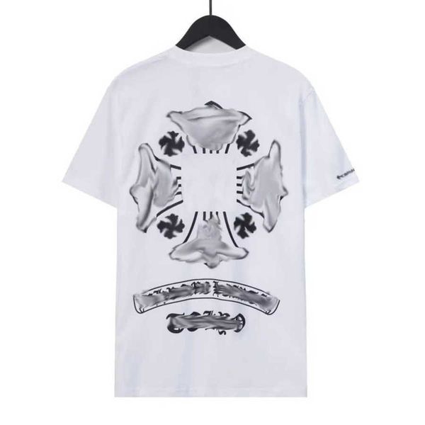 men's fashion luxury t shirt brandch t-shirts designers men women tees horseshoe sanskrit cross print classics cotton t-shirt casual s, White;black