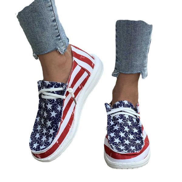 hey dude womens wendy casual summer large size single shoe women's new printed flag canvas shoes round toe flat bottom lace up, Black
hey dude womens wendy casual summer large size single shoe women's new printed flag canvas shoes round toe flat bottom lace up, Black