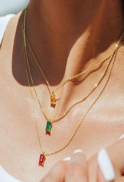 pendant necklaces ins simple square zircon necklace retro emerald titanium steel goldplated clavicle chain wild7334773, Silver
pendant necklaces ins simple square zircon necklace retro emerald titanium steel goldplated clavicle chain wild7334773, Silver
