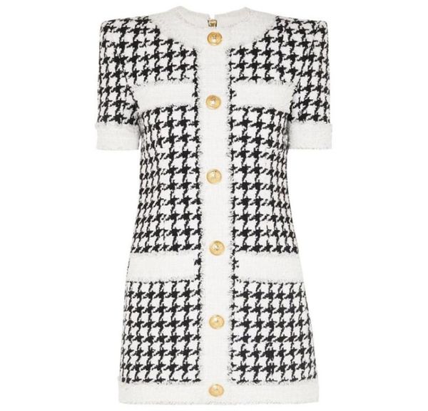 fall winter designer dress women039s short sleeve fringed houndstooth tweed dress2063706, Black;gray
fall winter designer dress women039s short sleeve fringed houndstooth tweed dress2063706, Black;gray