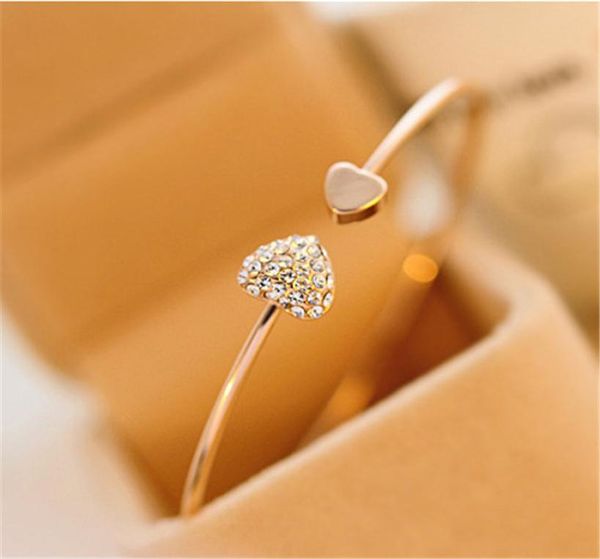 new fashion adjustable crystal double heart bow bilezik cuff opening bracelet women jewelry gift mujer pulseras t0919436332, Golden;silver
new fashion adjustable crystal double heart bow bilezik cuff opening bracelet women jewelry gift mujer pulseras t0919436332, Golden;silver