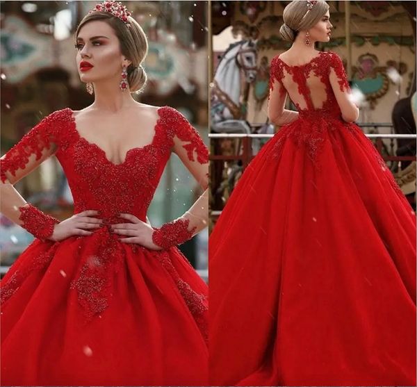 designer long red dresses evening wear a line v neck long illusion sleeves illusion back beaded formal prom dress party gowns, Black;red
designer long red dresses evening wear a line v neck long illusion sleeves illusion back beaded formal prom dress party gowns, Black;red
