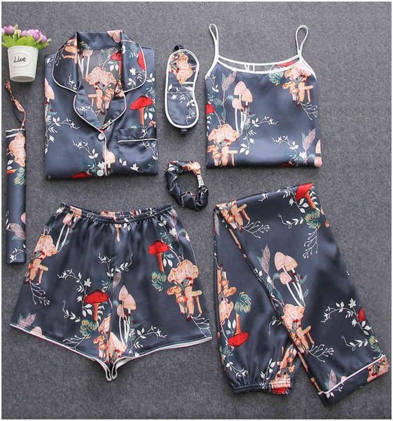 7 pieces womens silk satin pajamas sets pyjamas set sleepwear pijama pajamas suit female sleep two piece set loungewear v1912135398164, Red;black
7 pieces womens silk satin pajamas sets pyjamas set sleepwear pijama pajamas suit female sleep two piece set loungewear v1912135398164, Red;black