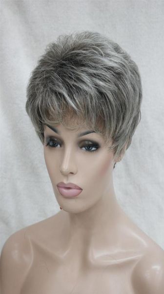 health super cute graygrey mix brown root short straight synthetic hair full women039s wig1318083, Black
health super cute graygrey mix brown root short straight synthetic hair full women039s wig1318083, Black
