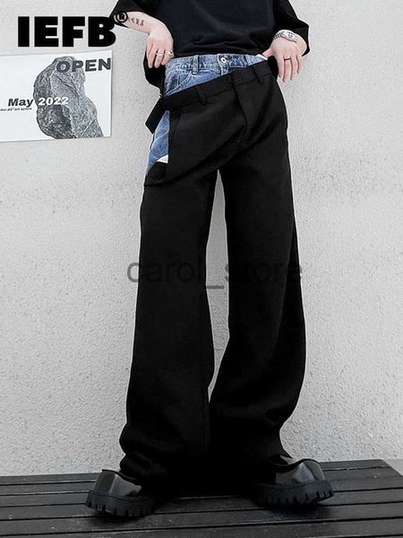 men's jeans iefb men pants denim stitching elastic waist design casual 2023 new autumn korean fashion contrast color male trousers 9a49, Blue
men's jeans iefb men pants denim stitching elastic waist design casual 2023 new autumn korean fashion contrast color male trousers 9a49, Blue