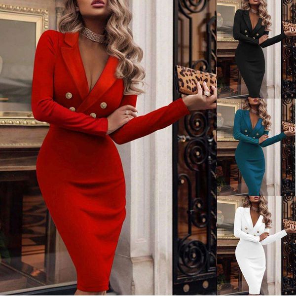 autumn winter pure color v neck double breasted suit butt bag dress for women, Black;gray
autumn winter pure color v neck double breasted suit butt bag dress for women, Black;gray