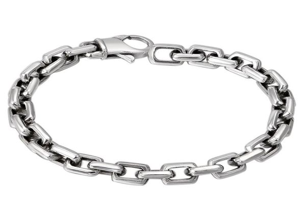 925 sterling silver colour bracelet man high polish curb link chain bracelet for vintage punk rock biker mens jewelry8798358, Black
925 sterling silver colour bracelet man high polish curb link chain bracelet for vintage punk rock biker mens jewelry8798358, Black