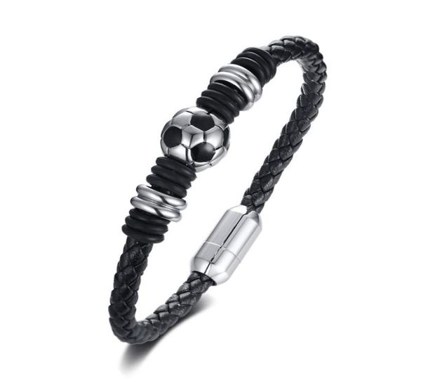 soccer bracelet sports jewelry gift for soccer lover football charm braided leather bracelet with stainless steel magnet clasp3721531, Golden;silver
soccer bracelet sports jewelry gift for soccer lover football charm braided leather bracelet with stainless steel magnet clasp3721531, Golden;silver