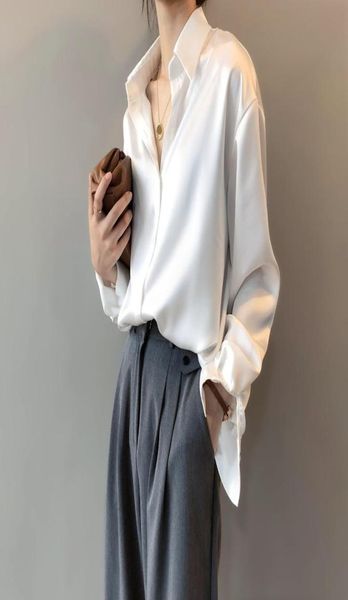 women039s blouses shirts 2022 chic casual loose poplin shirt female temperamen silk blouse women elegant korean solid color o7174313, White
women039s blouses shirts 2022 chic casual loose poplin shirt female temperamen silk blouse women elegant korean solid color o7174313, White