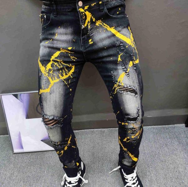 men039s jeans black gold paint print men european street s pant hip hop motorcycle pants denim fashion graphic trendy jean homm8677447, Blue
men039s jeans black gold paint print men european street s pant hip hop motorcycle pants denim fashion graphic trendy jean homm8677447, Blue