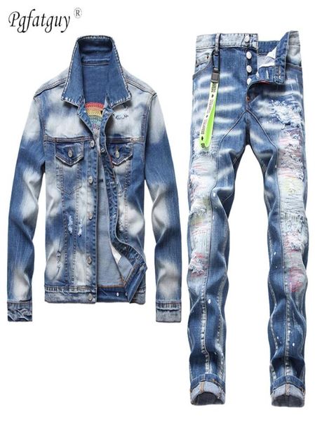 ripped hole tracksuits grind white blue 2pcs men039s jeans sets autumn embroidered rainbow denim jacket and stretch pants9062710, Gray
ripped hole tracksuits grind white blue 2pcs men039s jeans sets autumn embroidered rainbow denim jacket and stretch pants9062710, Gray