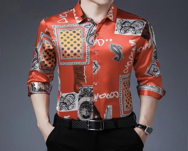 men039s casual shirts 2021 male mens floral printed vintage patterns man satin dress long sleeve silk clothes military style sh7643384, White;black
men039s casual shirts 2021 male mens floral printed vintage patterns man satin dress long sleeve silk clothes military style sh7643384, White;black