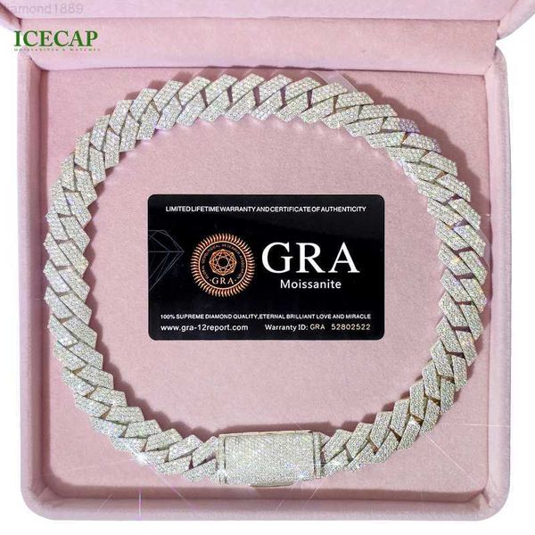18 mm 3 rows vvs moissanite diamond chain white rose gold plated hip-hop necklace cuban link chain, Silver
18 mm 3 rows vvs moissanite diamond chain white rose gold plated hip-hop necklace cuban link chain, Silver