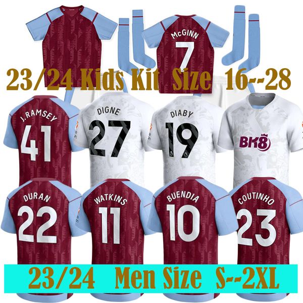 23 24 soccer jerseys kids kit home 2023 2024 aston villas football shirt training away fans version futbol mings mcginn buendia watkins mail, Black;yellow
23 24 soccer jerseys kids kit home 2023 2024 aston villas football shirt training away fans version futbol mings mcginn buendia watkins mail, Black;yellow