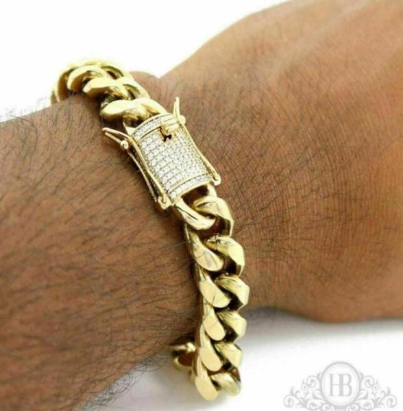 men cuban miami link 14mm thick bracelet stainless 14k gold plated diamond clasp2540286, Black
men cuban miami link 14mm thick bracelet stainless 14k gold plated diamond clasp2540286, Black