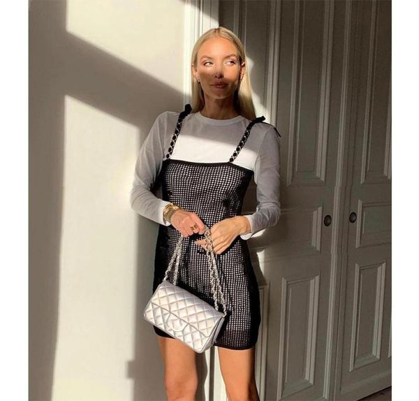 fashion summer short sleeve two pieces set mini dress women white long tshirt with black hollow out knitted straps dresses2634052
fashion summer short sleeve two pieces set mini dress women white long tshirt with black hollow out knitted straps dresses2634052