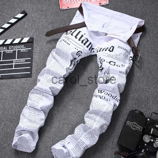 men's jeans hole casual straight fashion white new style denim jeans long whitetrousers men's jeans denim white newspaper printing, Blue
men's jeans hole casual straight fashion white new style denim jeans long whitetrousers men's jeans denim white newspaper printing, Blue