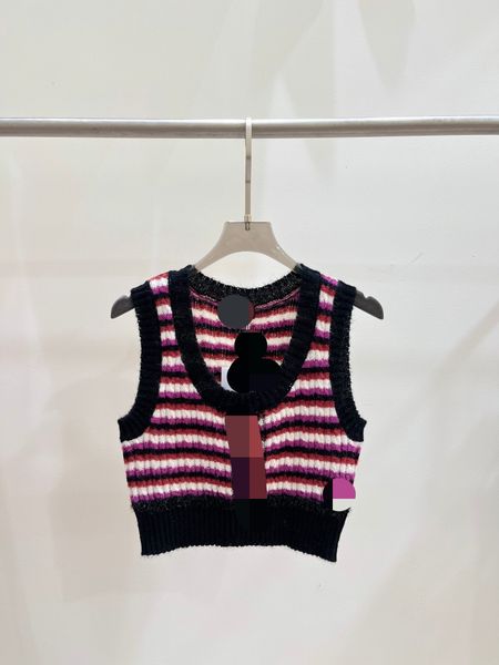722 2023 spring brand same style sweater sleeveless crew neck pullover fashion womens clothes womens, White;black
722 2023 spring brand same style sweater sleeveless crew neck pullover fashion womens clothes womens, White;black