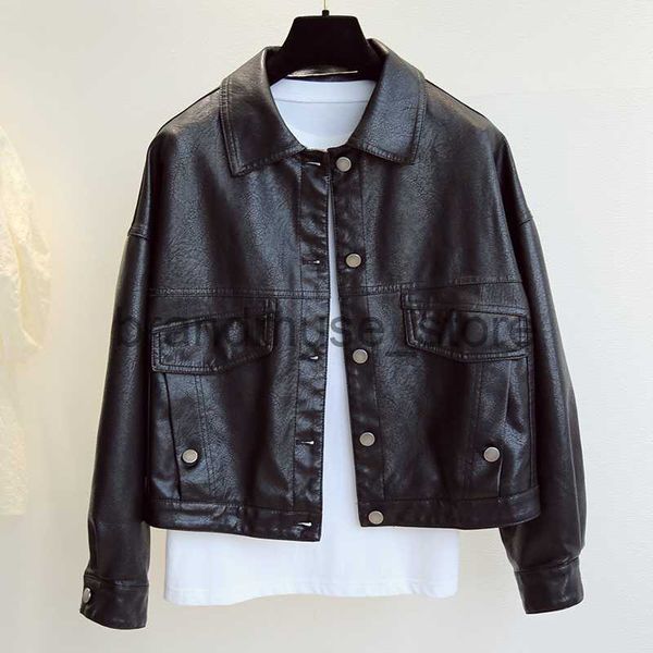 women's jackets ftlzz spring autumn new women faux leather jacket single breasted short loose pu leather coat female moto biker street, Black;brown
women's jackets ftlzz spring autumn new women faux leather jacket single breasted short loose pu leather coat female moto biker street, Black;brown