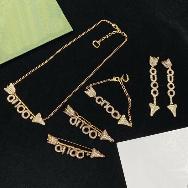 fashion arrow shaped necklace brand designer bracelet diamond letter pendant earrings ladies personality all-match jewelry couple gift with, Silver
fashion arrow shaped necklace brand designer bracelet diamond letter pendant earrings ladies personality all-match jewelry couple gift with, Silver