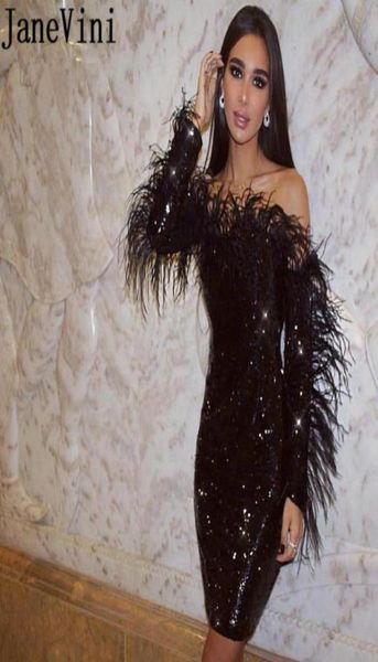 janevini sparkling black sequined evening dresses with feathers long sleeve party dresses short cocktail dress off shoulder f3390958, Black;red
janevini sparkling black sequined evening dresses with feathers long sleeve party dresses short cocktail dress off shoulder f3390958, Black;red
