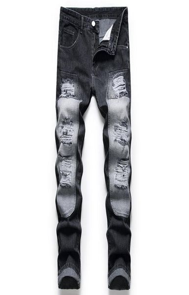 european american style hole jeans men patchwork ripped straight slim full length denim retro trousers male wild1194388, Blue
european american style hole jeans men patchwork ripped straight slim full length denim retro trousers male wild1194388, Blue