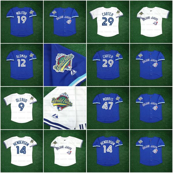 1993 world seriesl blue jays jersey 9 john olerud 12 roberto alomar 14 rickey henderson rickey henderson paul molitor jack morris john oleru, Blue;black
1993 world seriesl blue jays jersey 9 john olerud 12 roberto alomar 14 rickey henderson rickey henderson paul molitor jack morris john oleru, Blue;black